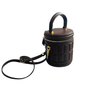Barrel Cylinder Bucket Handle Crossbody Bag